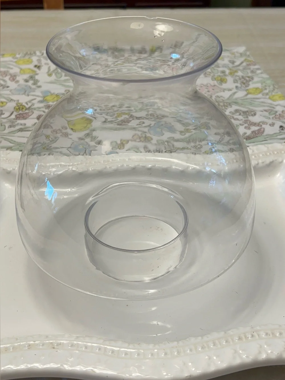 Clear glass mushroom style chimney globe